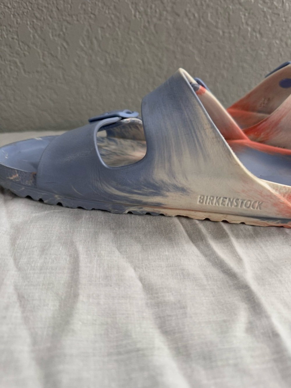 Birkenstock Arizona EVA Marble Tie Dye Sandals Blue Pink Size 39 - Picture 8 of 9